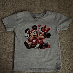 Disney Gray T-Shirt with Mickey and Minnie Design-size 2T, EUC